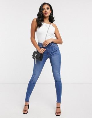 Pimkie super skinny high waisted jean in blue
