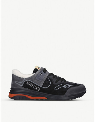 Gucci G-Line mid-top leather and textile trainers
