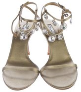 Thumbnail for your product : Oscar de la Renta Satin Embellished Sandals