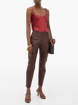 Thumbnail for your product : Nili Lotan East Hampton Panelled-leather Trousers - Burgundy
