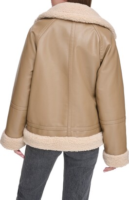 Levi's Relaxed Faux Shearling & Faux Leather Aviator Jacket