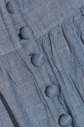 Apiece Apart Tangiers Tiered Cotton-chambray Midi Dress - Blue