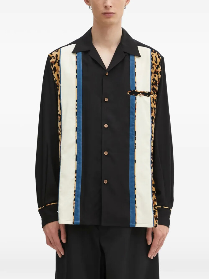 Wacko Maria Animal-Print Panel Shirt