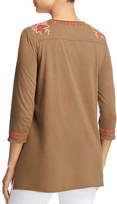Johnny Was Elim Embroidered Draped Top