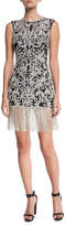 Thumbnail for your product : Naeem Khan Sleeveless Beaded Damask Fitted Cocktail Dress