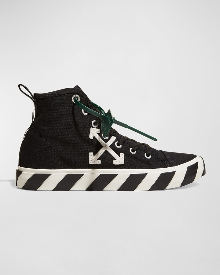 Off-White Arrow Striped Canvas Mid-Top - ShopStyle
