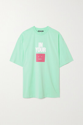 Acne Studios Oversized Printed Cotton-blend Jersey T-shirt - Mint