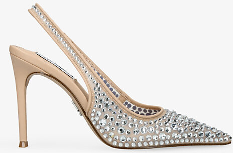 Steve Madden Womens Beige Comb Reyes-R Rhinestone-Embellished Courts Eur 37 / 4 Uk Women