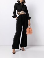 Thumbnail for your product : Area Crystal-Trim Wide-Leg Trousers