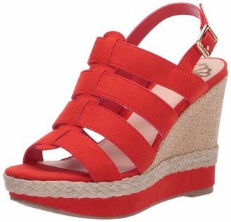 Violet & red poppy open toe wedge Clearance
