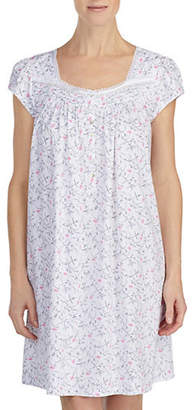 Eileen West Short Floral Print Nightgown
