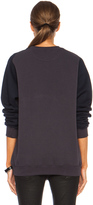 Thumbnail for your product : Christopher Kane Contrast Sleeve Cotton-Blend Sweatshirt with Rubber Patch in Grey & Navy