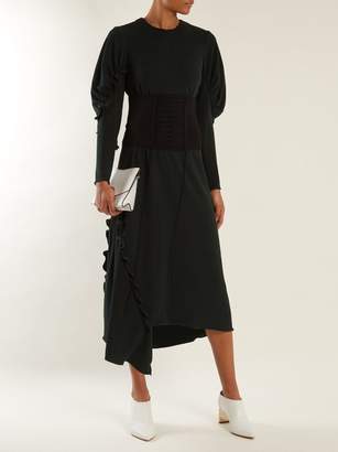 Tibi Wide Corset Detail Ribbed Jersey Waist Belt - Womens - Black