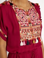 Thumbnail for your product : Figue Naya Embroidered Silk-georgette Dress - Pink