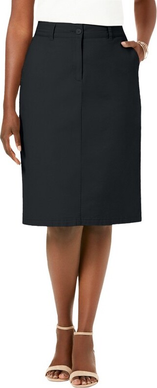 Jessica London Jeica London Women' Plu Size Chino Skirt, 14 W - Black -  ShopStyle Pants