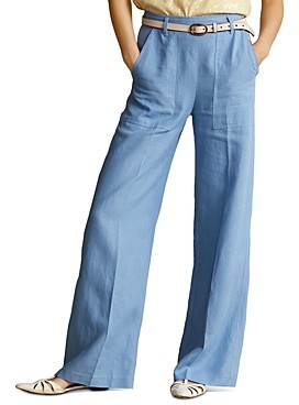 Ralph Lauren Polo Wide Leg Linen Pants - ShopStyle