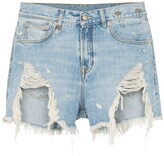 Thumbnail for your product : R 13 Tilly shredded slouch denim shorts