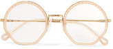 Thumbnail for your product : Chloé Tilda Round-frame Acetate And Gold-tone Optical Glasses - Beige