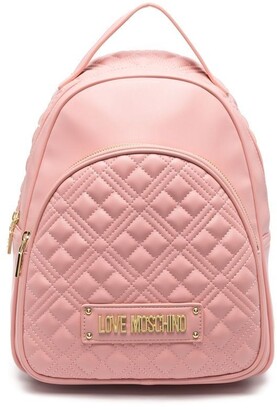 Love Moschino Logo-Plaque Quilted Backpack