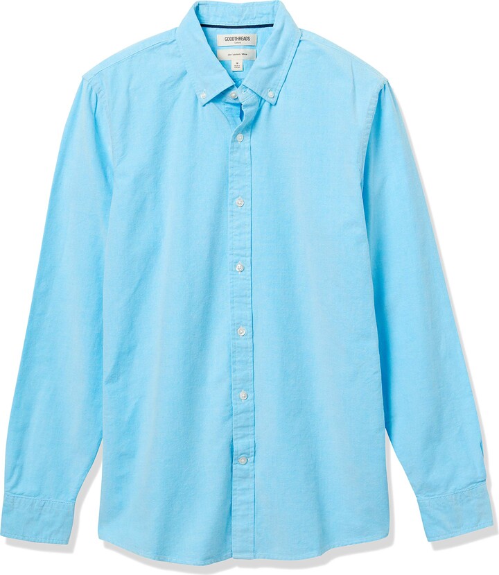 Goodthreads Men's Standard-Fit Long-Sleeve Ripstop Dobby Shirt Khaki Size Large 