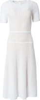 Thumbnail for your product : Carolina Herrera Wide-Waistband Crochet Knit Midi Dress