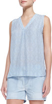 Thumbnail for your product : Vince Printed Sleeveless V-Neck Blouse