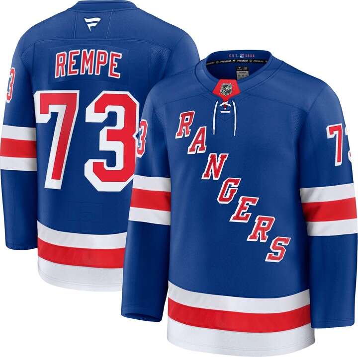Fanatics NHL Men's New York Rangers Matt Rempe #73 Blue Home Premium Authentic Jersey, Size 46