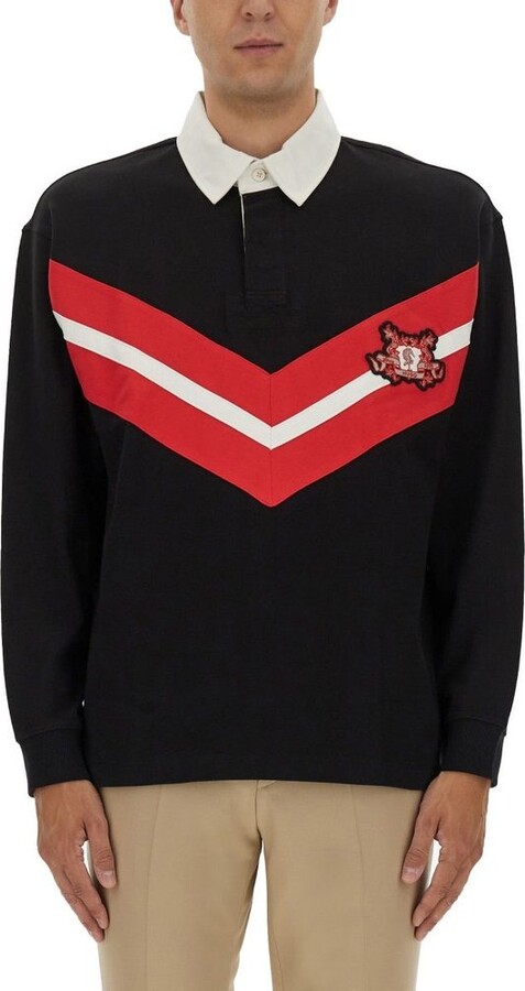 HUGO BOSS Stripe Detailed Long-Sleeved Polo Shirt