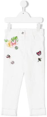 MonnaLisa floral embellished trousers