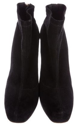 Brian Atwood Suede Square-Toe Ankle Boots