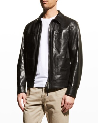 Men's smooth leather jacket Clearance