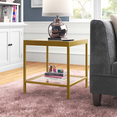 Mercer41 Alexis Glass End Table with Storage