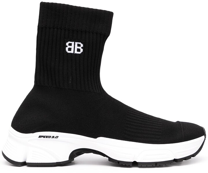 balenciaga high top womens black