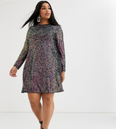 Thumbnail for your product : TFNC Plus sequin mini swing dress in multi