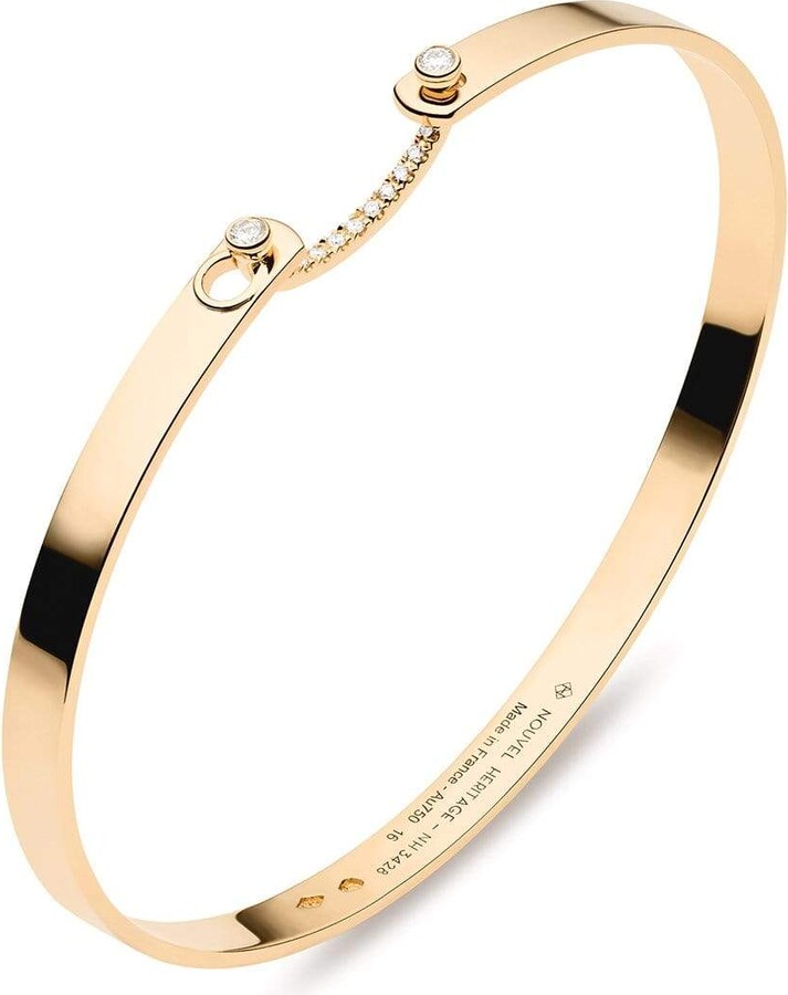 Nouvel Heritage Yellow Gold Diamond Business Meeting Mood Bangle