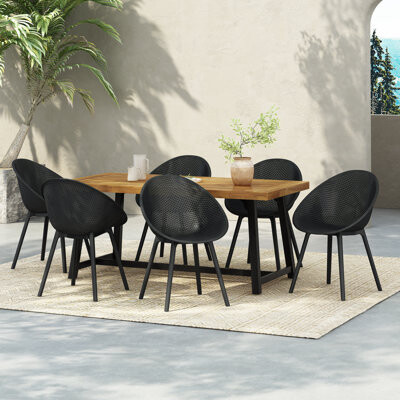 17 Stories Fitzgibbons 7 Piece Outdoor Patio Dining Set