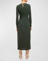 Thumbnail for your product : Equipment Xander Ruched Asymmetric Jersey Midi Dress
