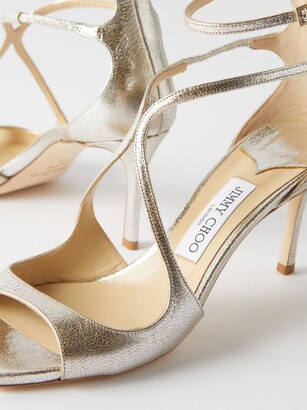 Jimmy Choo Azia 75 Metallic-leather Sandals - ShopStyle