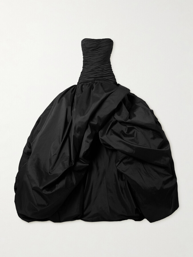 Marmar Halim - Strapless Plissé-taffeta Gown - Black