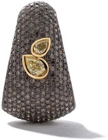 Thumbnail for your product : As 29 18kt Black And Yellow Gold Bombee Brown Diamond Pear Shaped Yellow Diamond Single Earring