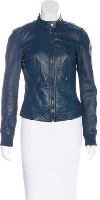 Dolce & Gabbana Leather Zip-Up Jacket