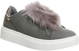 Thumbnail for your product : Office Pom pom fluff faux-leather trainers