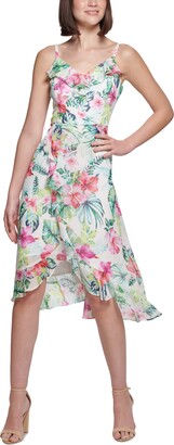 Kensie Tropical-Print Midi Dress