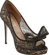 Thumbnail for your product : Valentino Couture Bow" Lace Pumps-Black