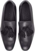 Thumbnail for your product : Jimmy Choo Foxley Black Soft Nappa Leather Tasselled Slippers