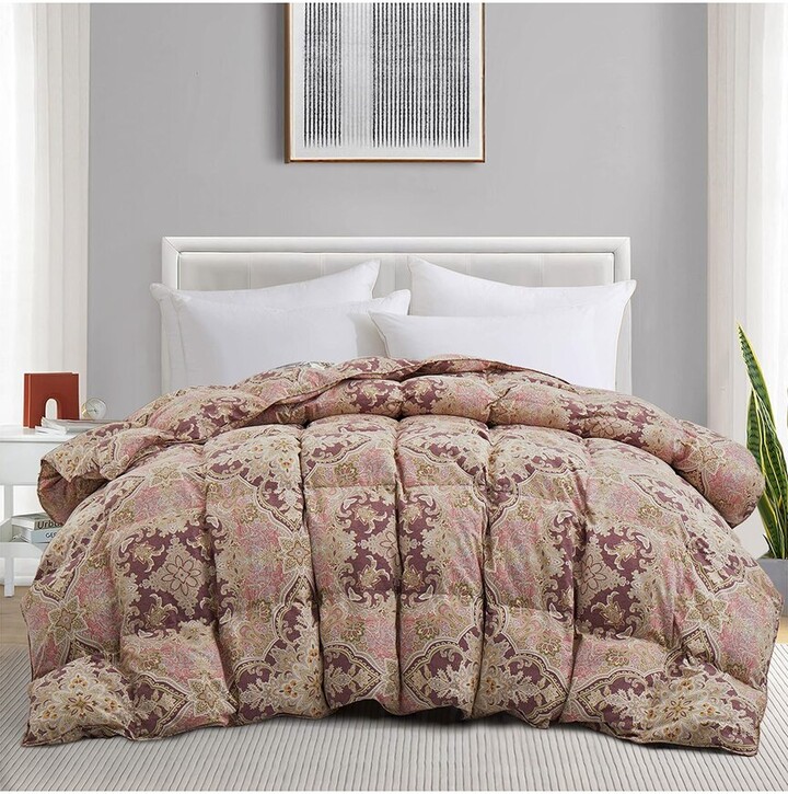 UNIKOME Floral Goose Down Feather Duvet Comforter Insert