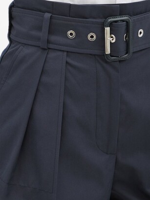 Alexander McQueen High-rise Belted Cotton-twill Shorts