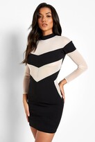 Thumbnail for your product : boohoo Contrast Mesh Panelled Mini Dress