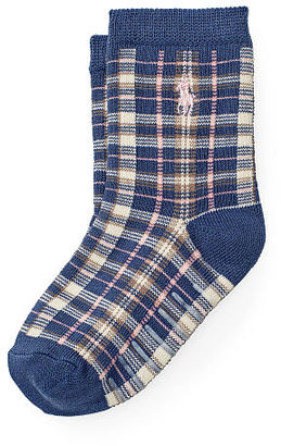 Ralph Lauren Plaid Cotton-Blend Crew Socks