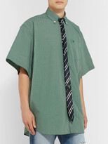 Thumbnail for your product : Vetements Oversized Tie-Trimmed Checked Cotton Shirt